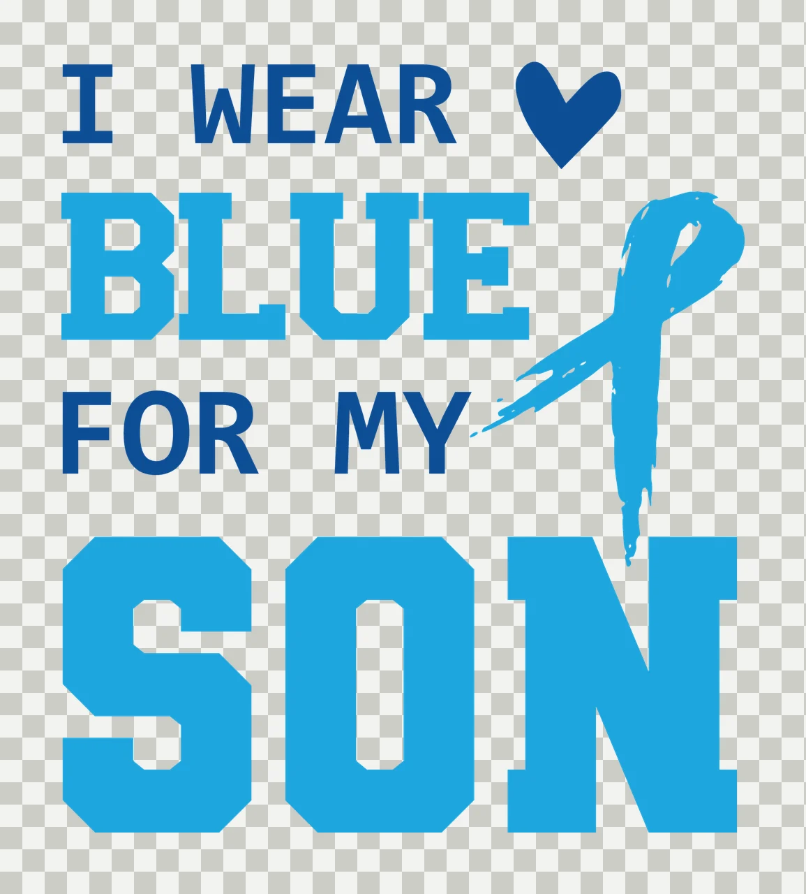 I Wear Blue For My Son Text transparency and detail preview thumbnail