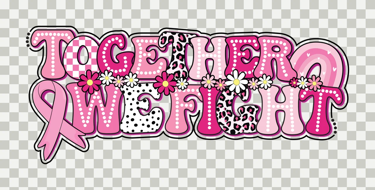 Together One Fight Ribbon Typography text and stationary bold transparency and detail preview thumbnail