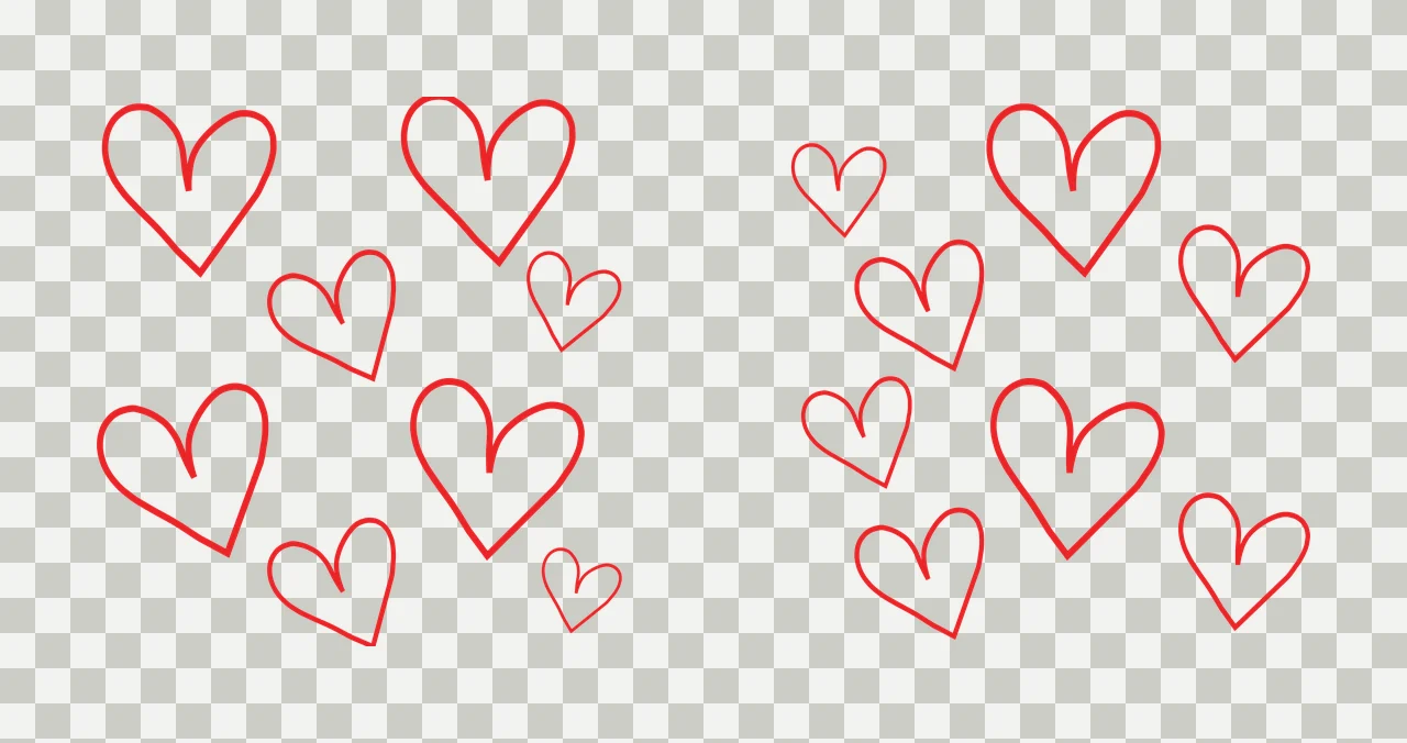 Heart Can Glass Wrap Black Outlines Pattern hearts minimalist transparency and detail preview thumbnail