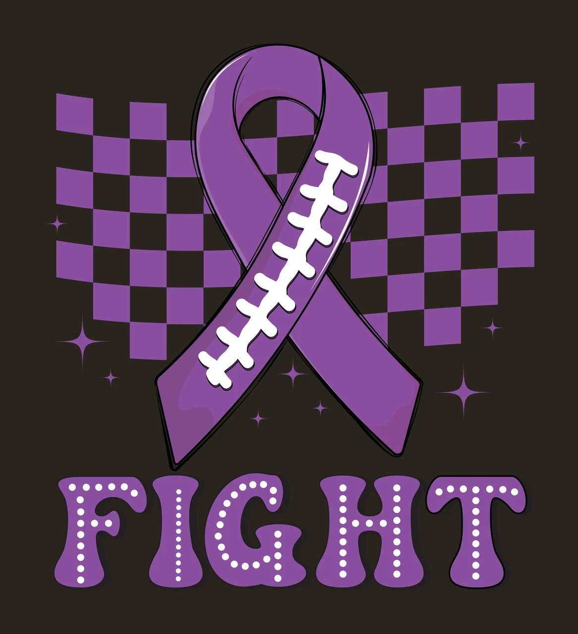 Fight Ribbon And Checkerboard Pattern symbol star silhouette contrast preview thumbnail