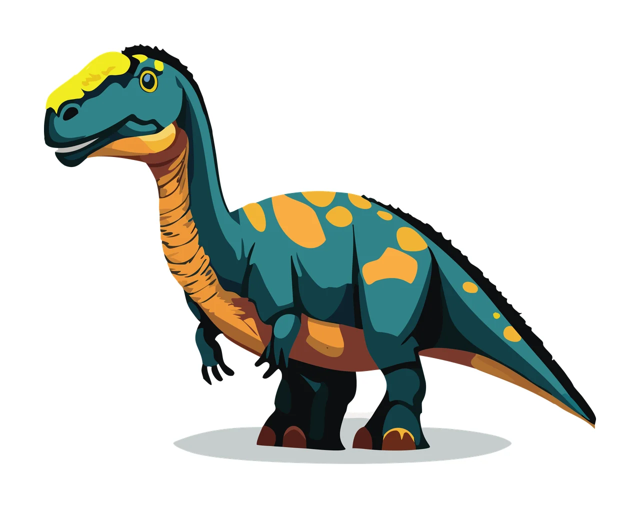 Dinosaur Side Profile Silhouette On Circle standing black white