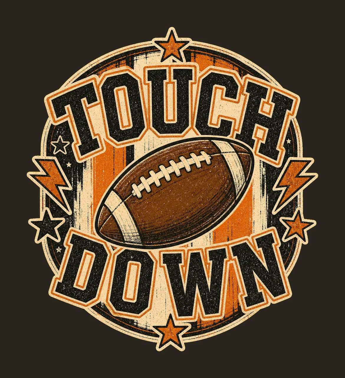 Touchdown Football Season Stripes Football Mom Variation B contrast preview thumbnail