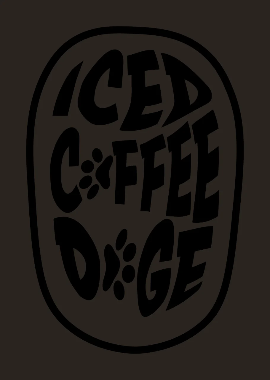 Can Glass Wrap Iced Coffee Doge Emblem oval border paw prints contrast preview thumbnail