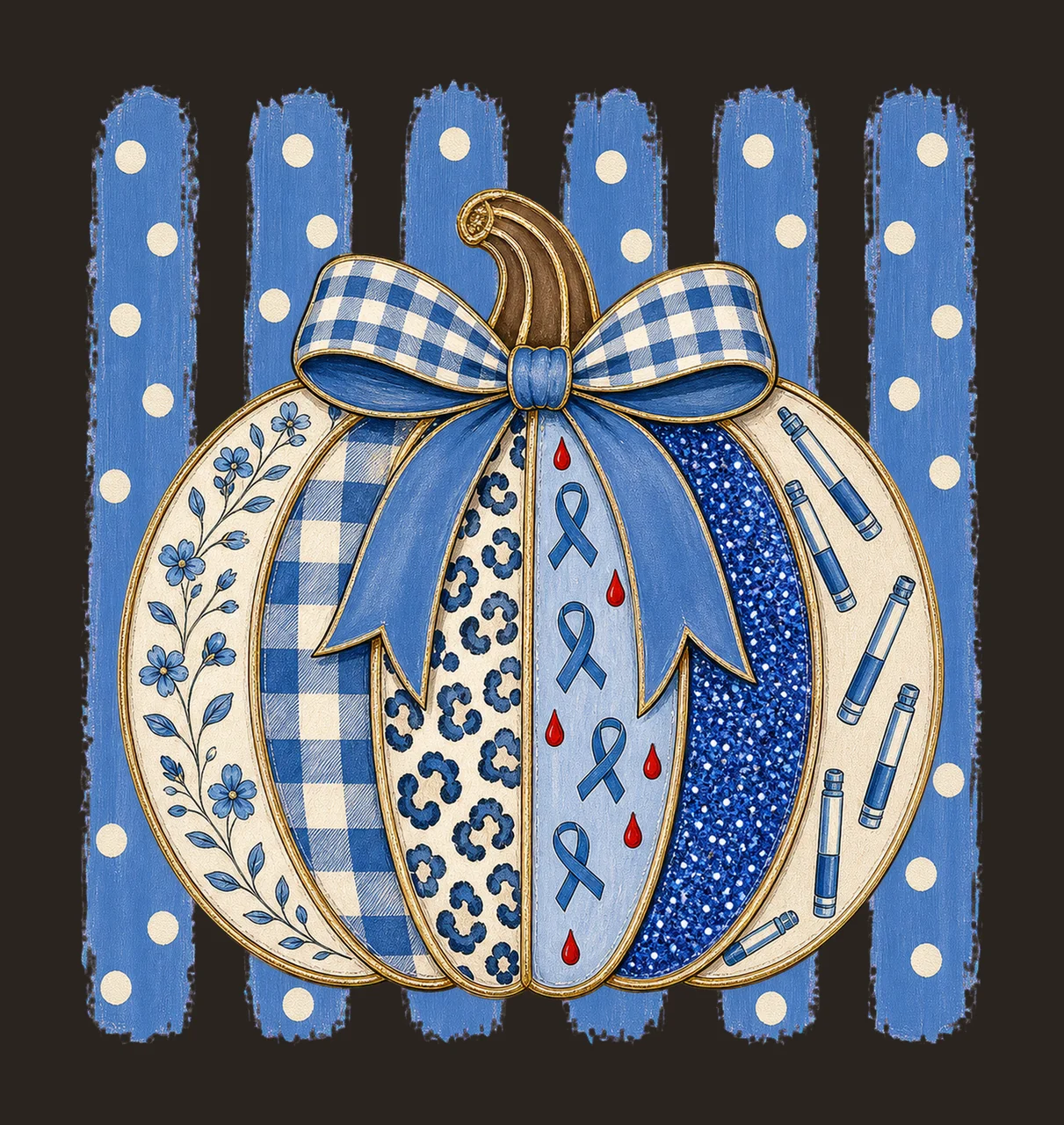 Diabetes Awareness Pumpkin Blue Coquette bundle 03 contrast preview thumbnail