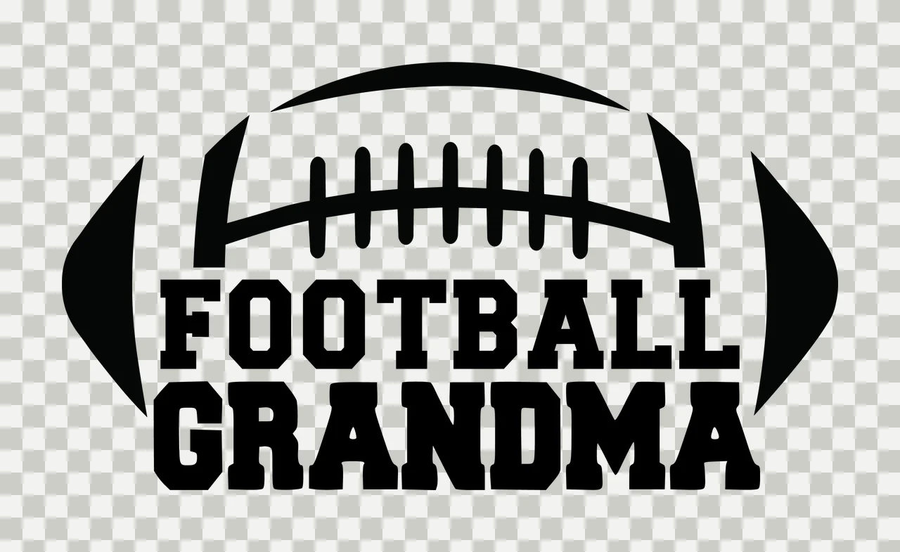 Football Grandma Text With Oval Shape black white sports transparency and detail preview thumbnail
