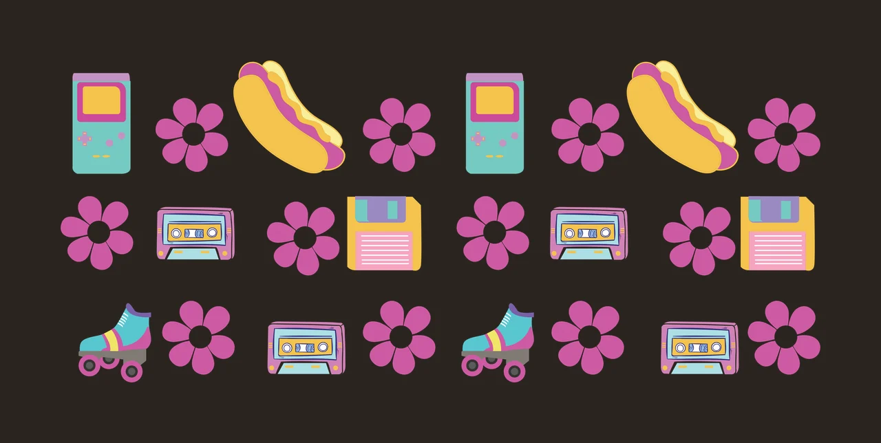 Can Glass Wrap Grid Of Flowers And Retro pattern arranged flower contrast preview thumbnail