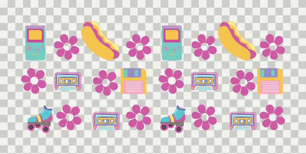 Can Glass Wrap Grid Of Flowers And Retro pattern arranged flower transparency and detail preview thumbnail