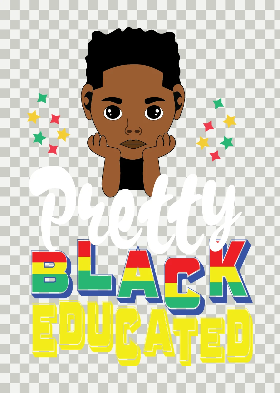 Pretty Black Educated Head Silhouette stationary stars empty transparency and detail preview thumbnail