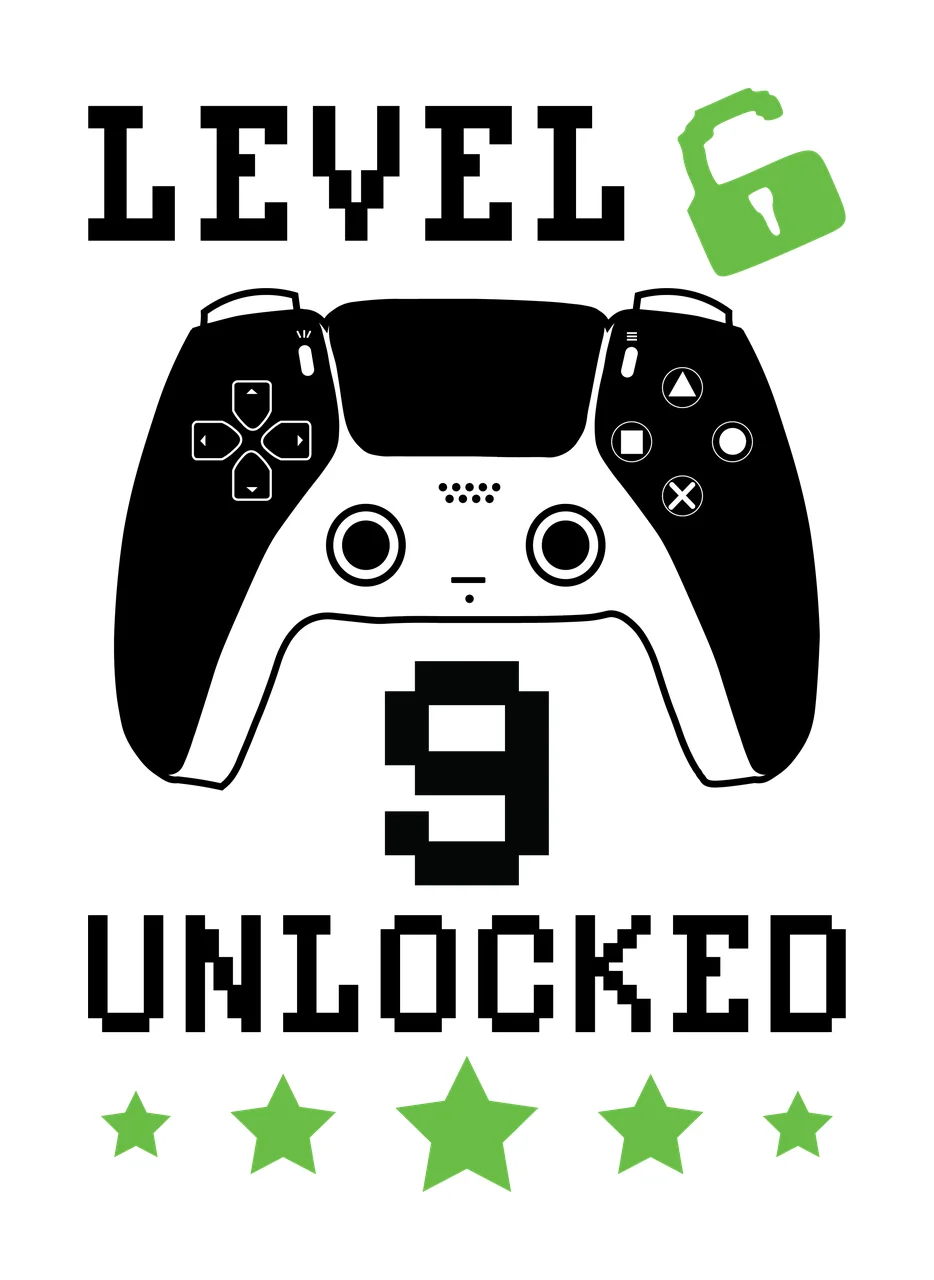 Level 6 Unlocked 9 Text With Controller game displayed padlock