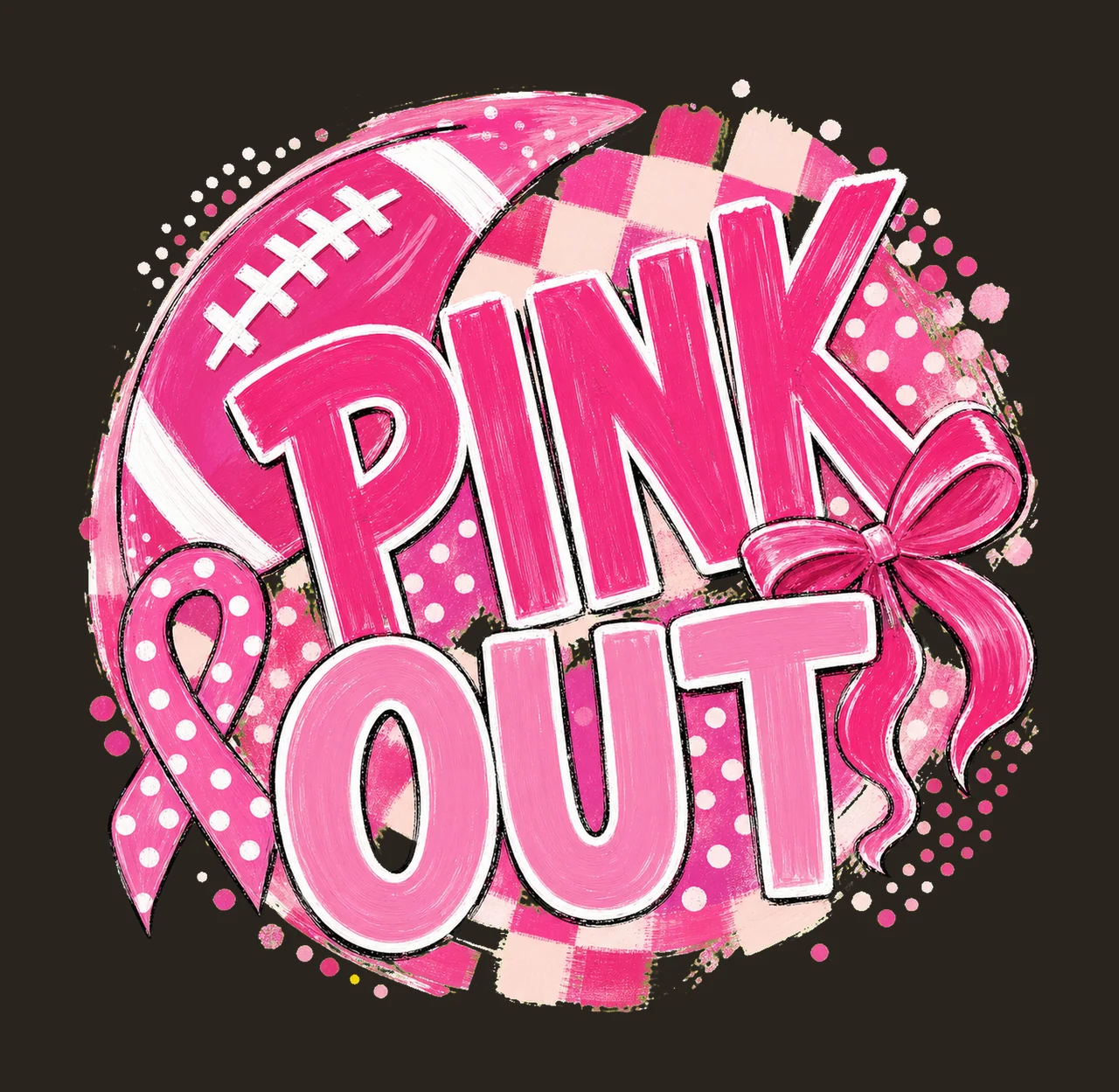 Comfort Colors Preppy Football Pink Out Shirt Coquette bundle 03 contrast preview thumbnail