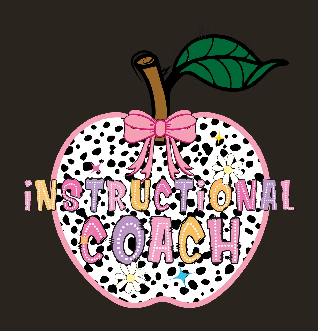 Apple Silhouette With Leaf And Dots standing dot black white contrast preview thumbnail