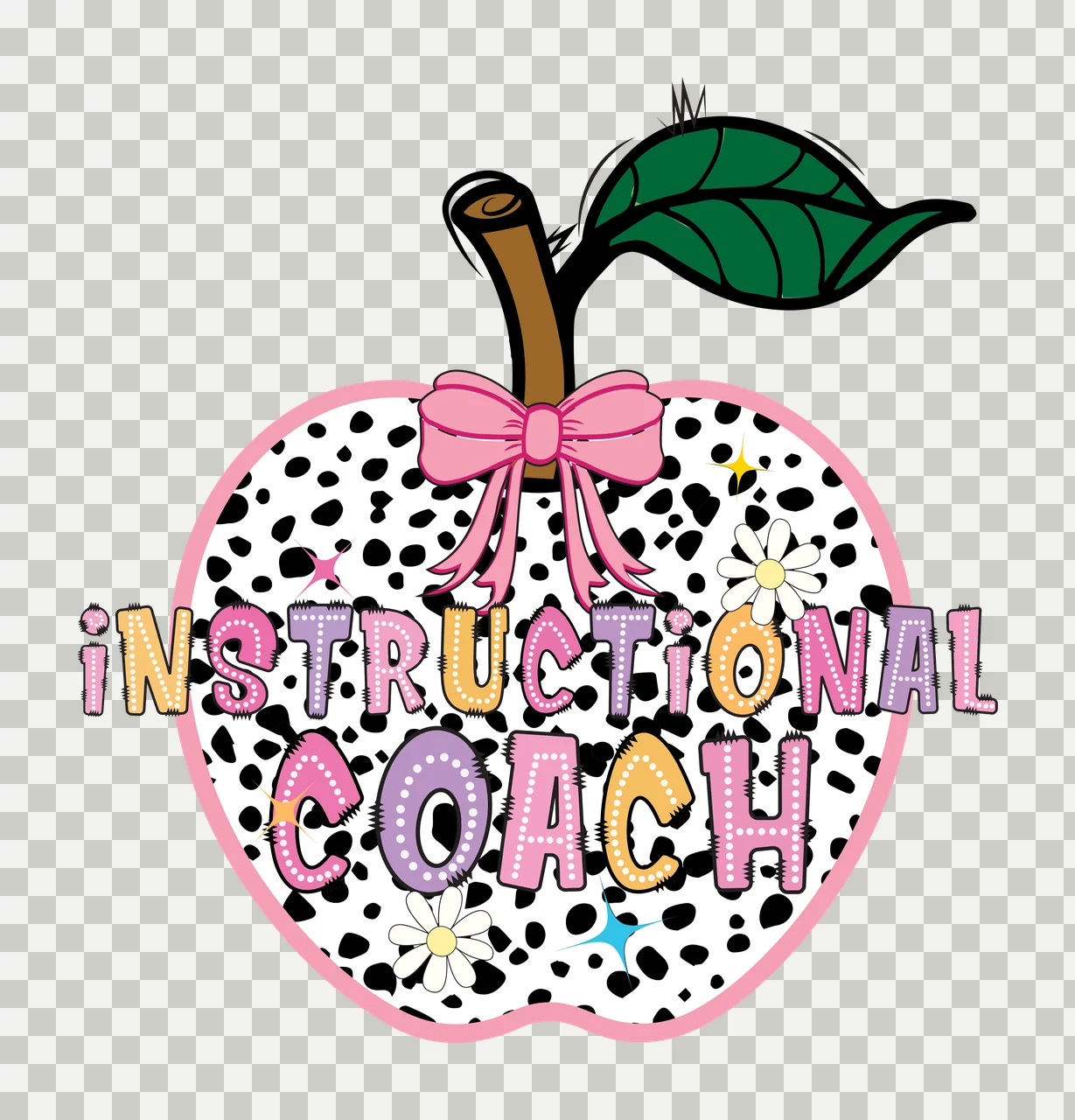 Apple Silhouette With Leaf And Dots standing dot black white transparency and detail preview thumbnail