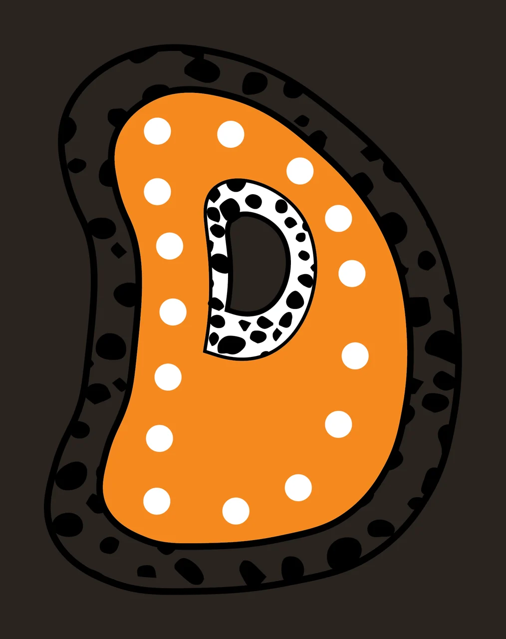 Dalmatian Dots Font Race Doodle Character 35 racing checkered flag contrast preview thumbnail