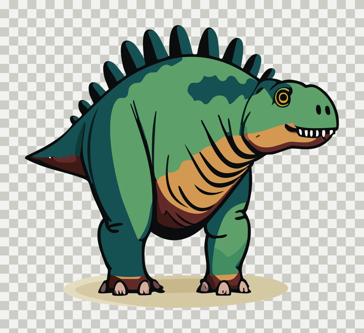 Dinosaur Black Silhouette Of A Spiny standing spines plate transparency and detail preview thumbnail