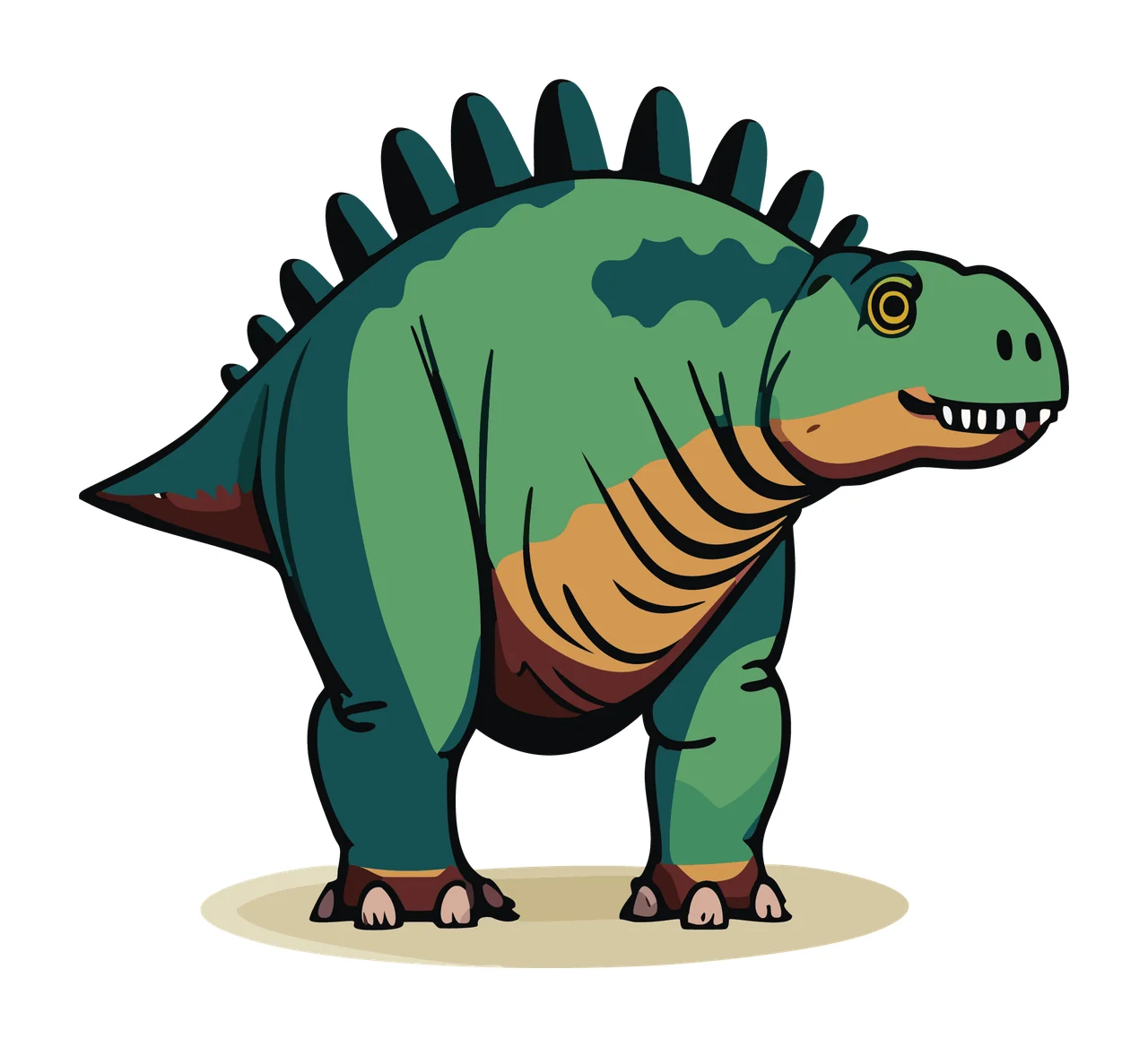 Dinosaur Black Silhouette Of A Spiny standing spines plate