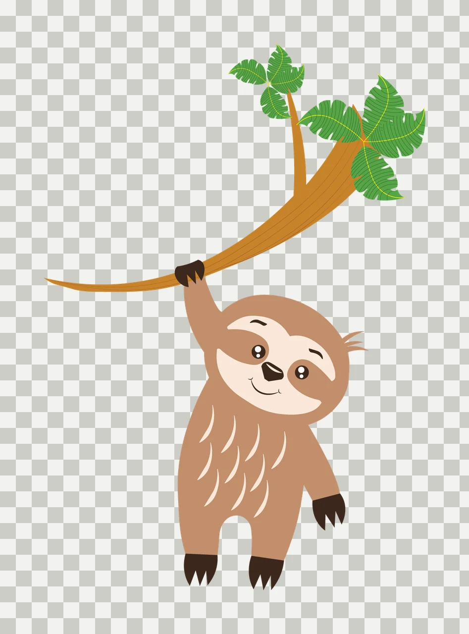 Animal Silhouette Creature Hanging From Leafy Branch leaves transparency and detail preview thumbnail