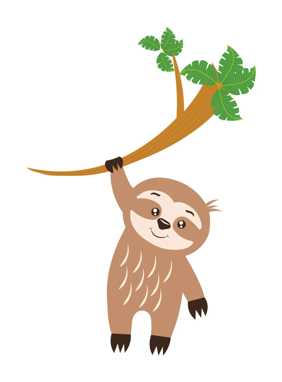 Animal Silhouette Creature Hanging From Leafy Branch leaves