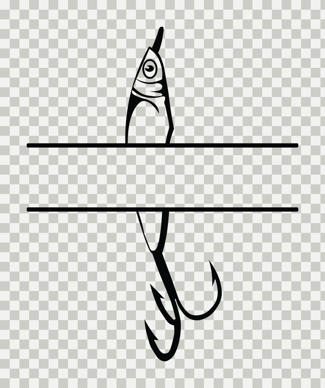 Fishing Hunting Monogram Character 03 fisherman angler Variation transparency and detail preview thumbnail