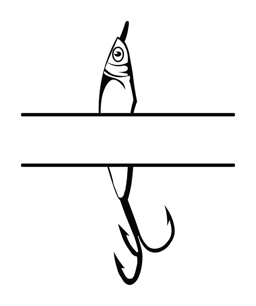 Fishing Hunting Monogram Character 03 fisherman angler Variation
