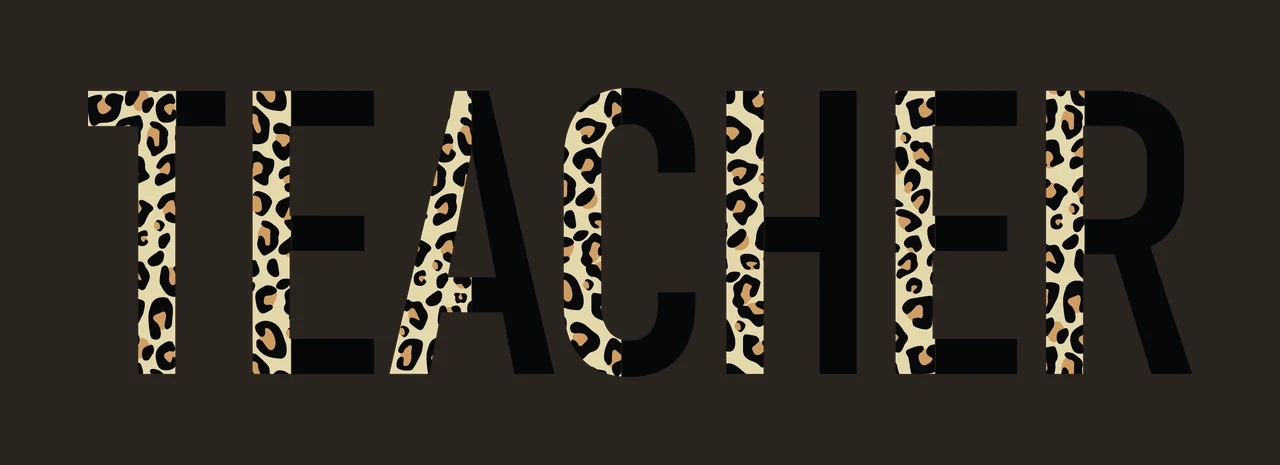 Teacher Black Text With Patterned Fill On White pattern Variation 2 contrast preview thumbnail