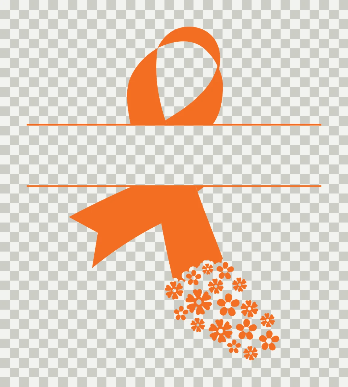 Awareness Ribbon Silhouette With Floral Detail display flowers transparency and detail preview thumbnail