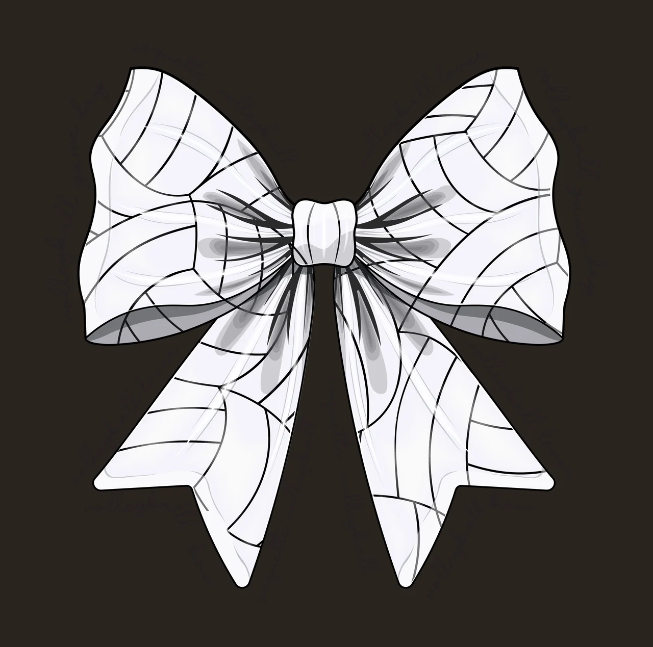 Bow With Repeated Text decorating ribbon silhouette black white contrast preview thumbnail