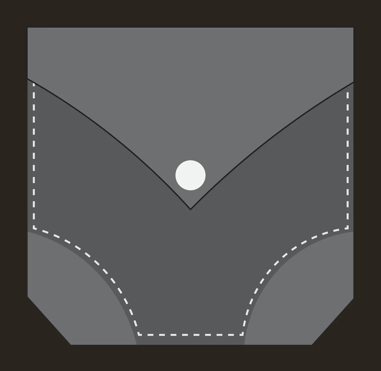 A Simple Black Pocket Outline On White Flat shape Variation contrast preview thumbnail