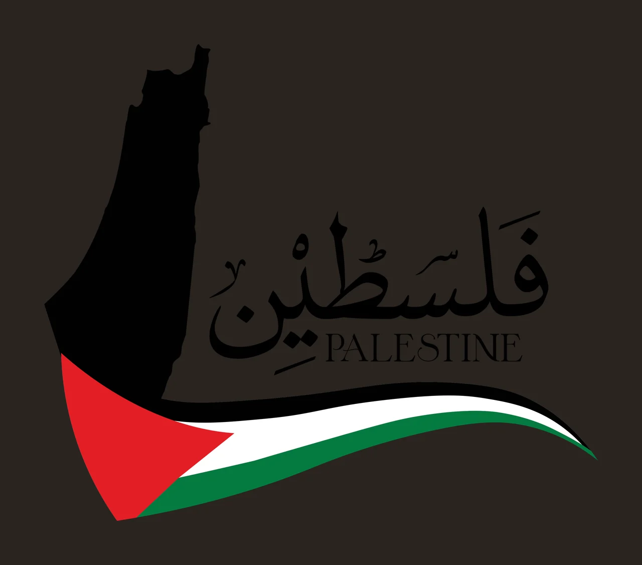 Palestine Text With Black Map Shape calligraphy minimalist contrast preview thumbnail