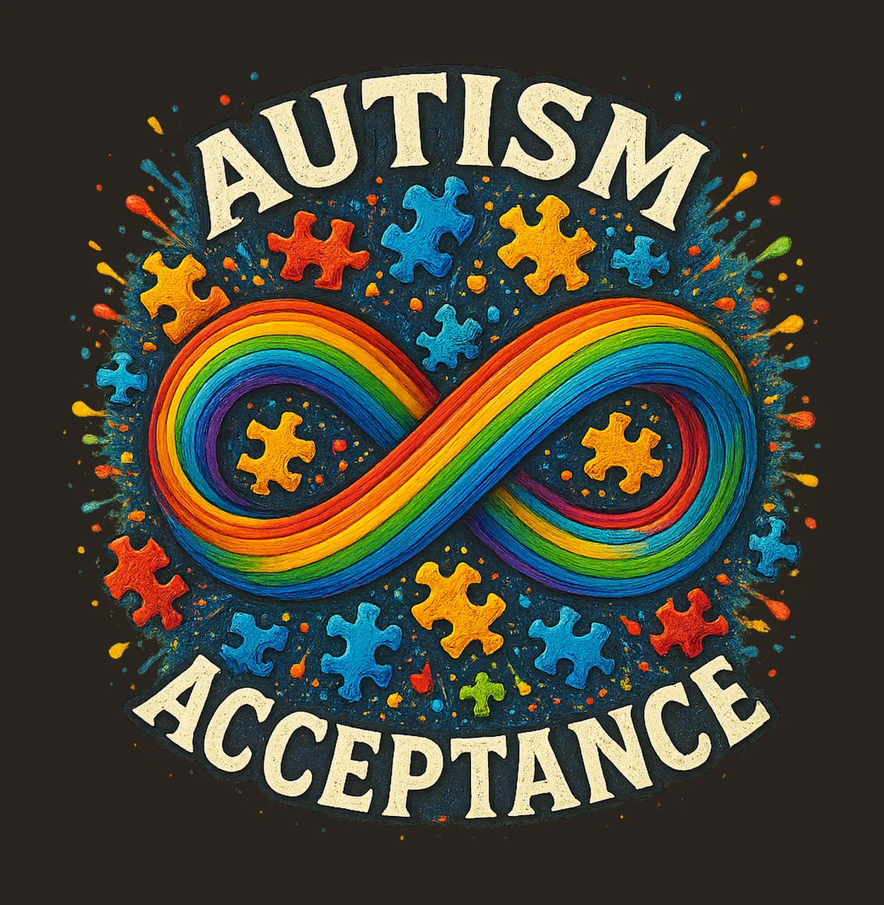 Autism Acceptance Puzzle Neurodiversity Awareness Art contrast preview thumbnail