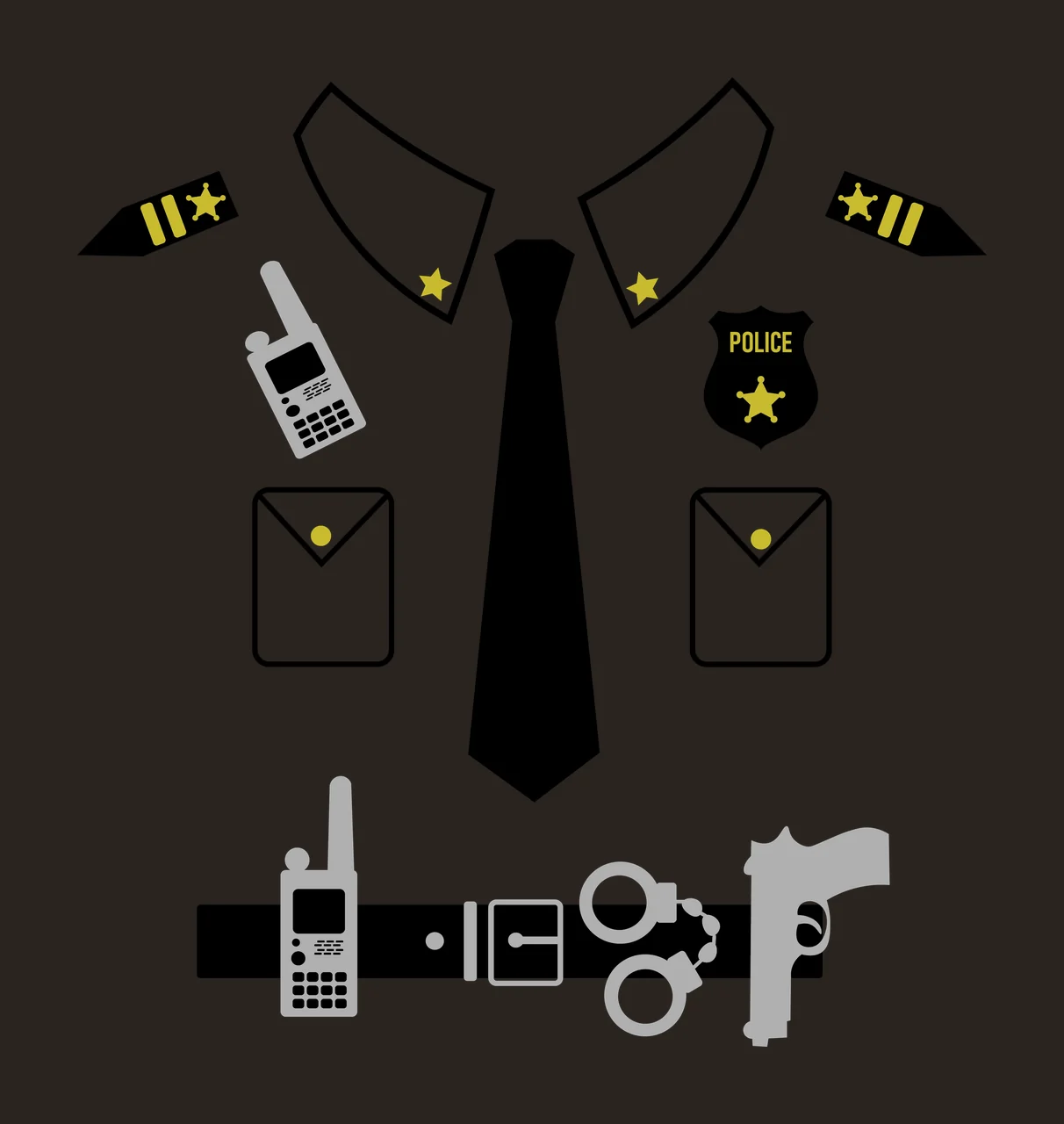 Police Collage Of Uniform Tactical Items components arranged contrast preview thumbnail