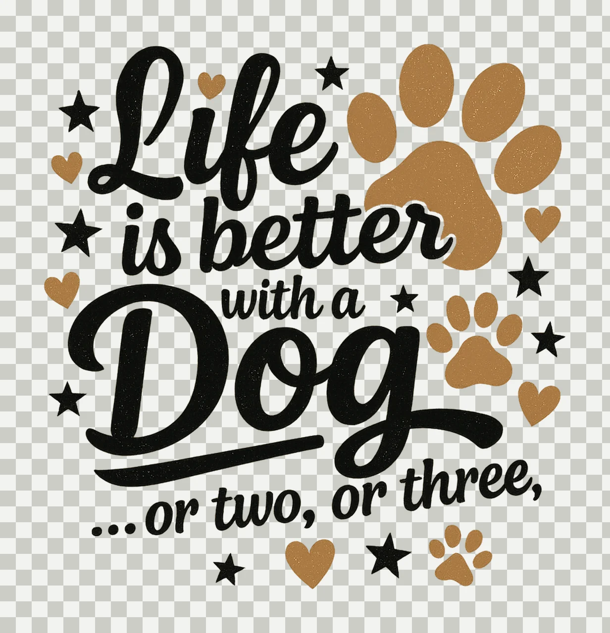 Funny Dog Lover Life is Better with Dog Paw Print Design Dog transparency and detail preview thumbnail