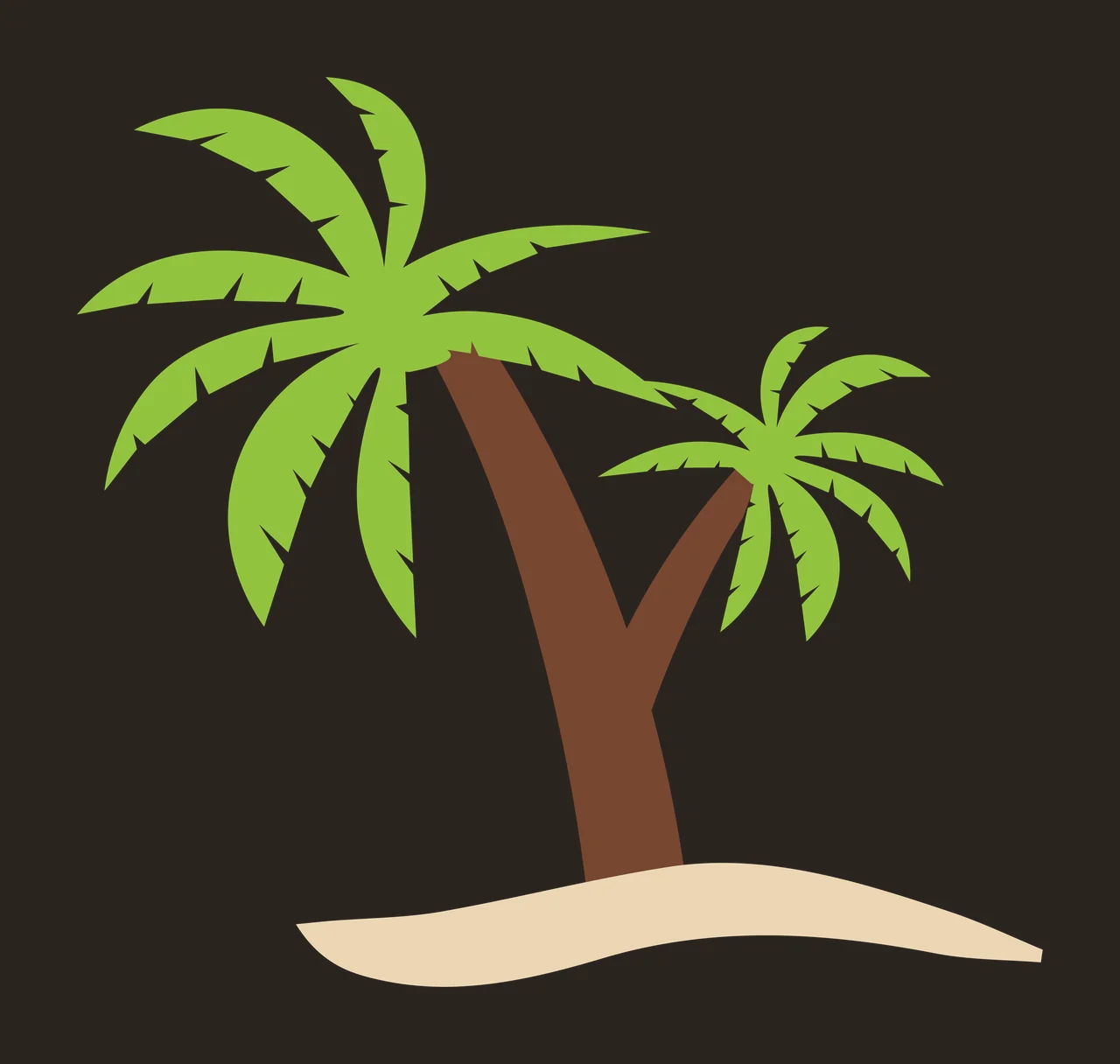 Palm Trees Growing On A Small Island Silhouette black white contrast preview thumbnail