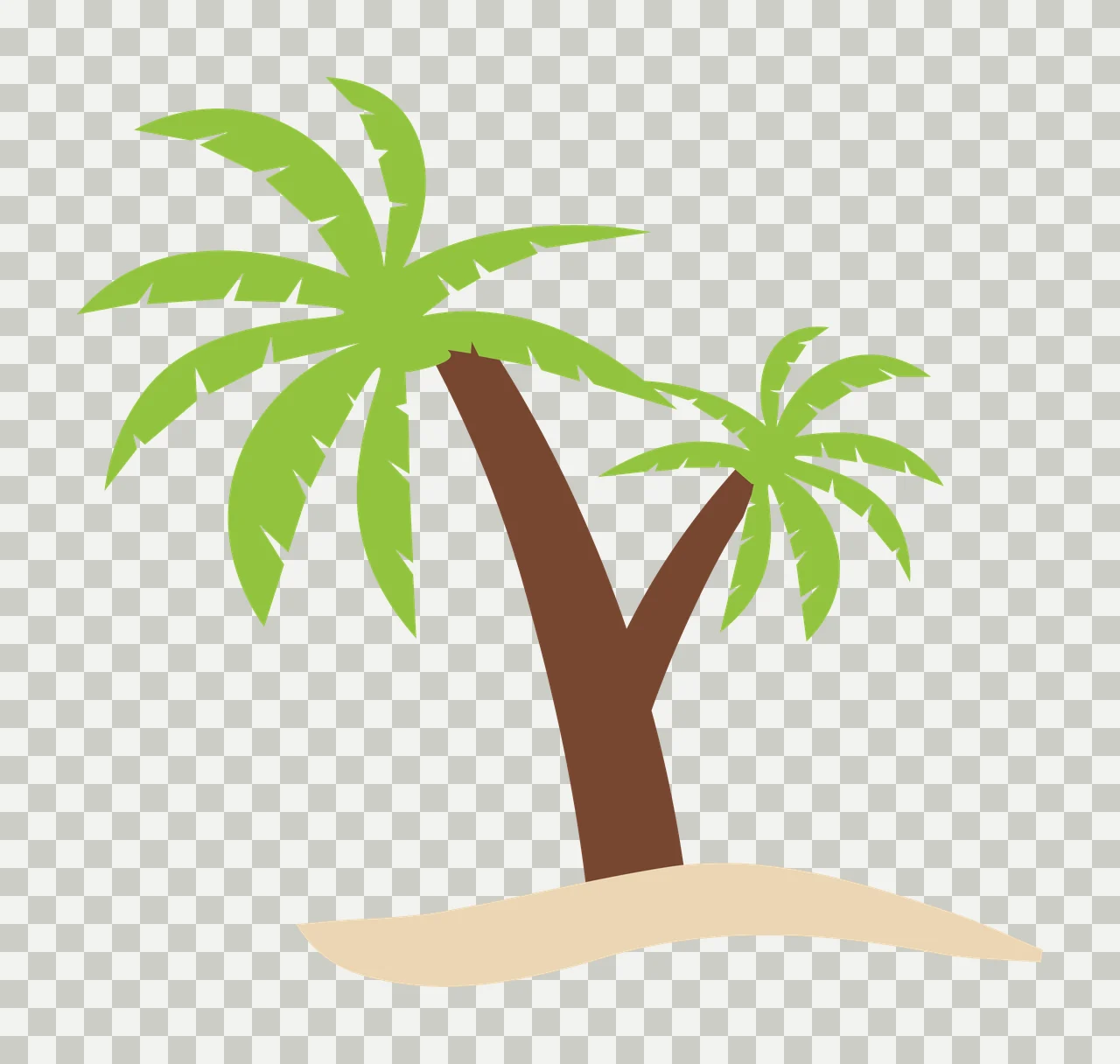 Palm Trees Growing On A Small Island Silhouette black white transparency and detail preview thumbnail
