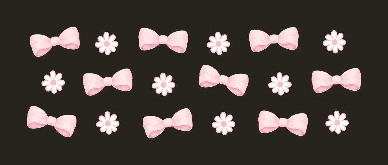 Can Glass Wrap Bow And Flower Pattern Display arranged minimalist icon contrast preview thumbnail