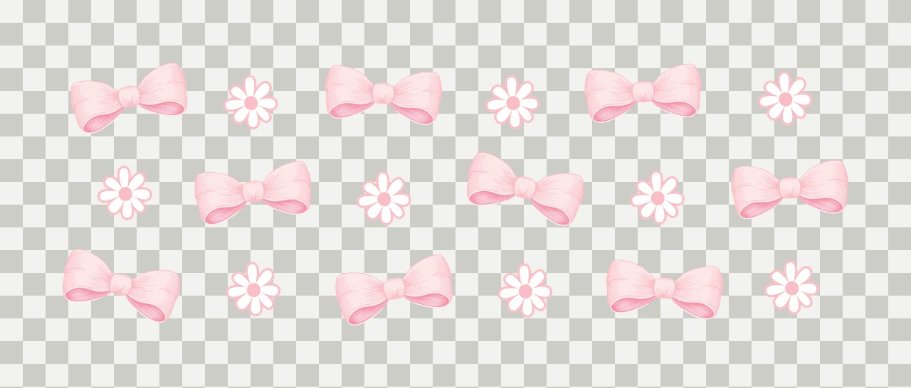 Can Glass Wrap Bow And Flower Pattern Display arranged minimalist icon transparency and detail preview thumbnail