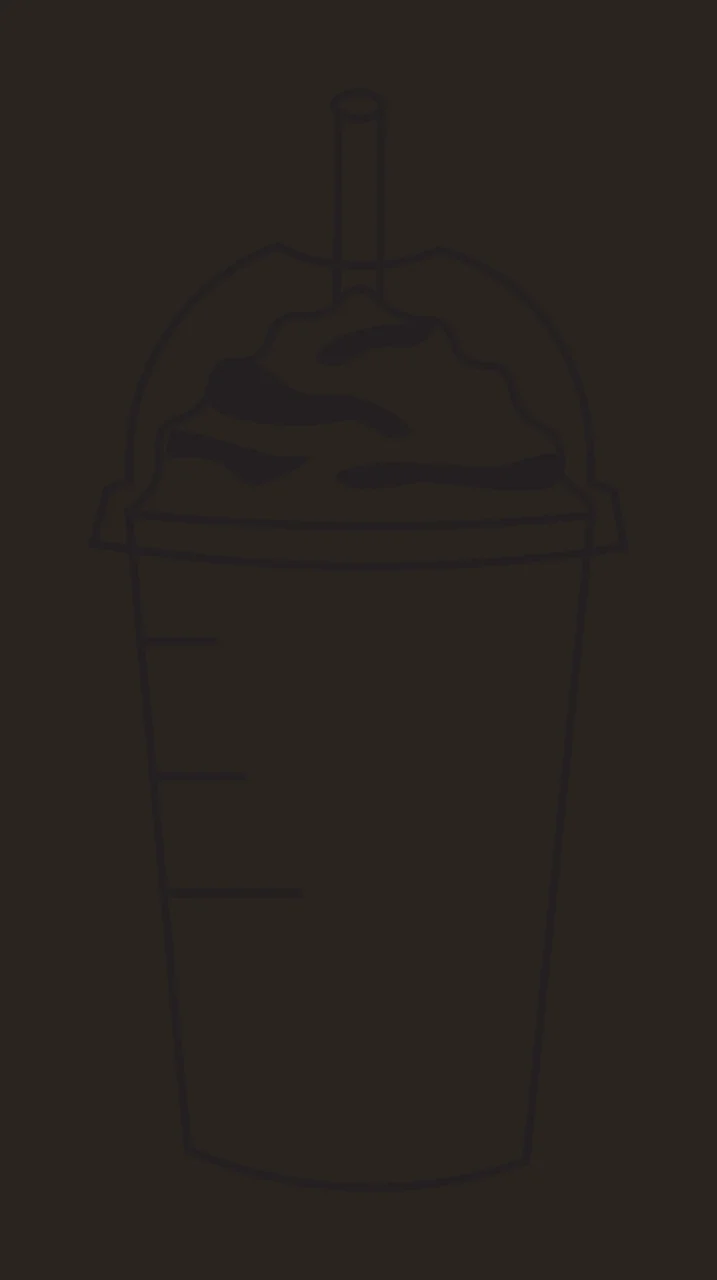 Line Art Illustration of Plastic cup with dome lid and straw with whipped cream and chocolate drizzle in black and white contrast preview thumbnail