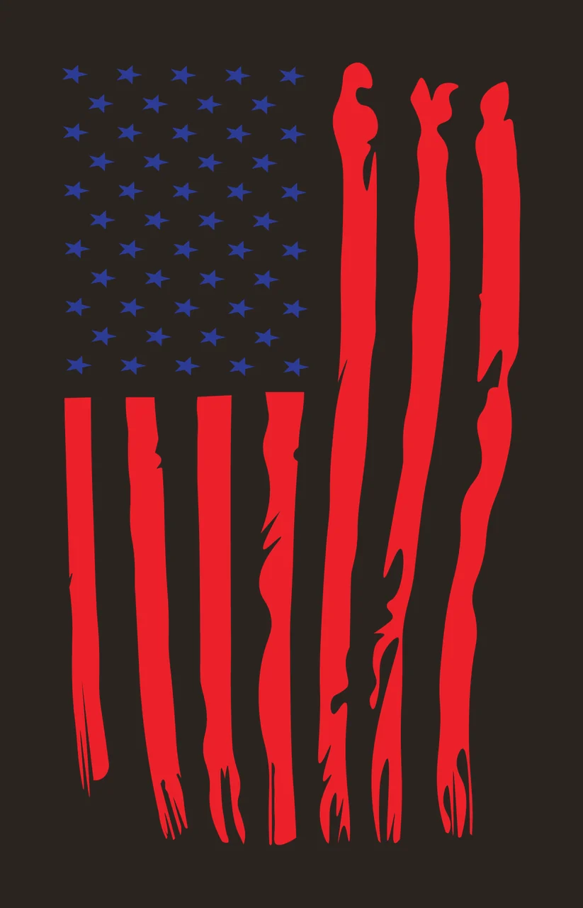 Flag Vertical Worn Silhouette Graphic Hanging Stars Stripes contrast preview thumbnail
