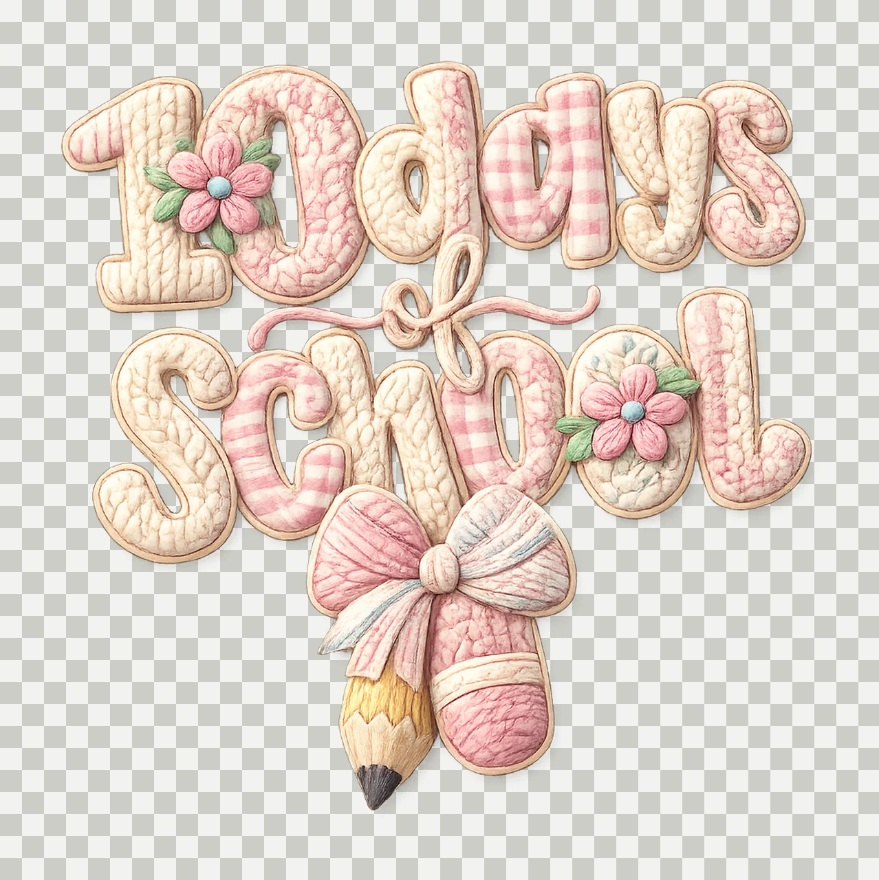Faux Yarn 100 Days Of School Crochet School Coquette Digital transparency and detail preview thumbnail