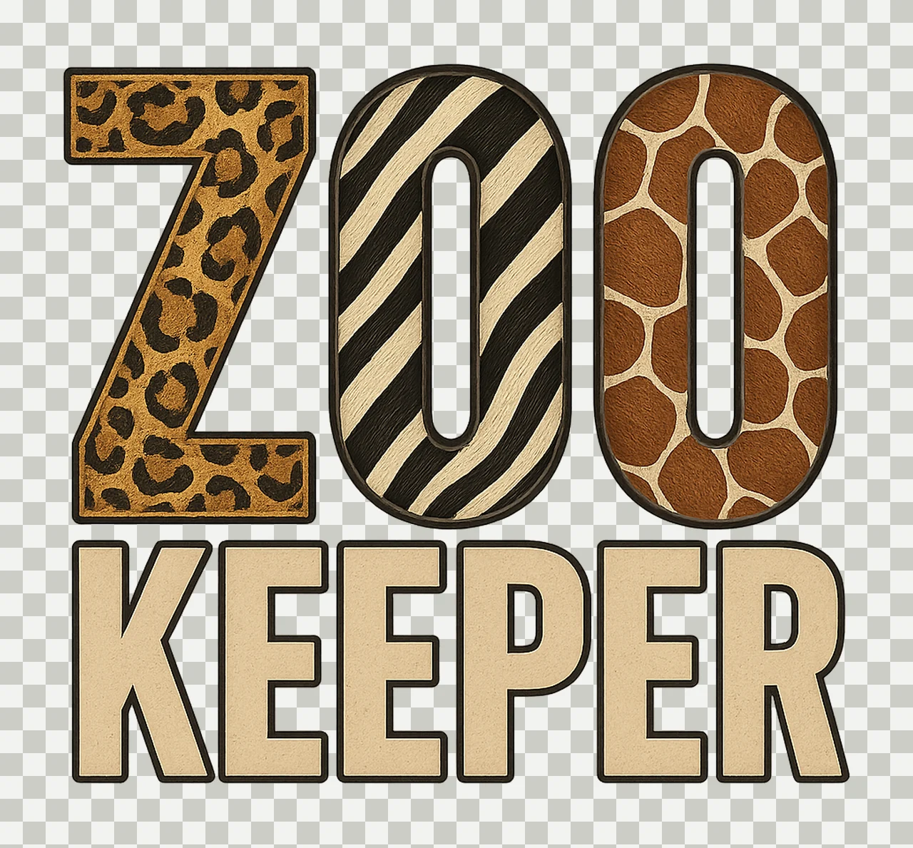Zookeeper Animals Zoo Wildlife Lover Safari Savanna Design transparency and detail preview thumbnail