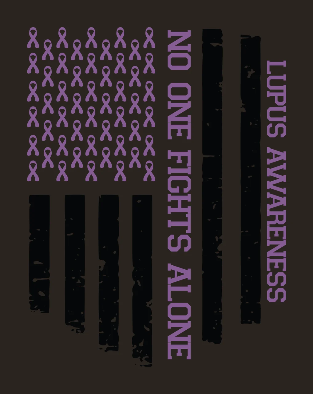 Lupus Awareness Flag flying ribbons stripes distressed black contrast preview thumbnail