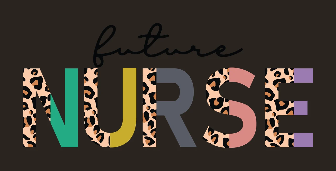 Future Nurse Text With Patterned Letters pattern black white contrast preview thumbnail