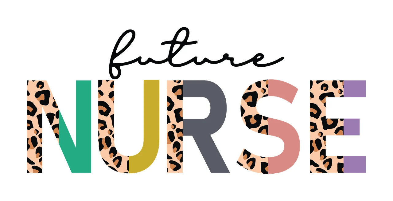 Future Nurse Text With Patterned Letters pattern black white