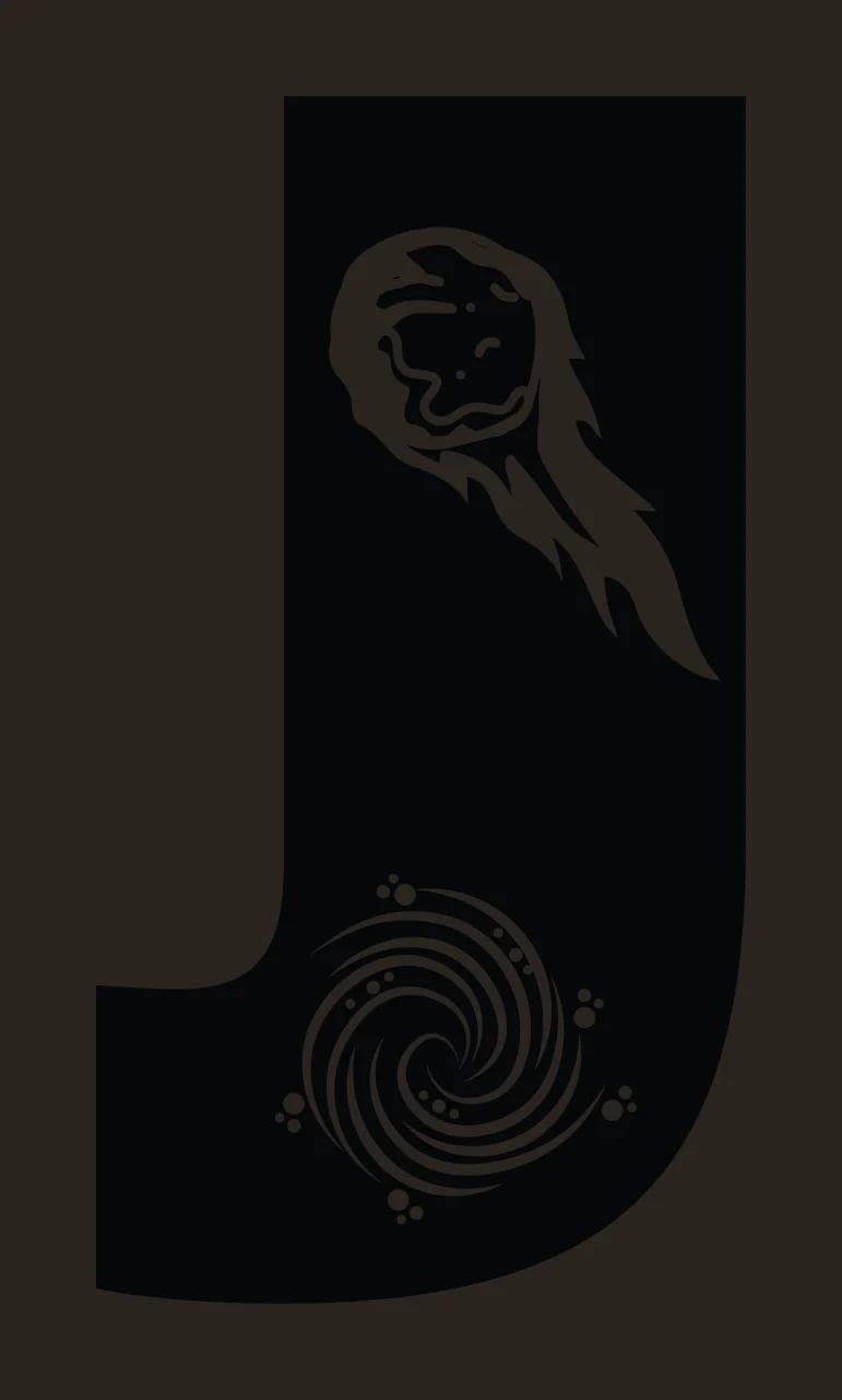 Space J Letter With Comet And Spiral Galaxy contrast preview thumbnail