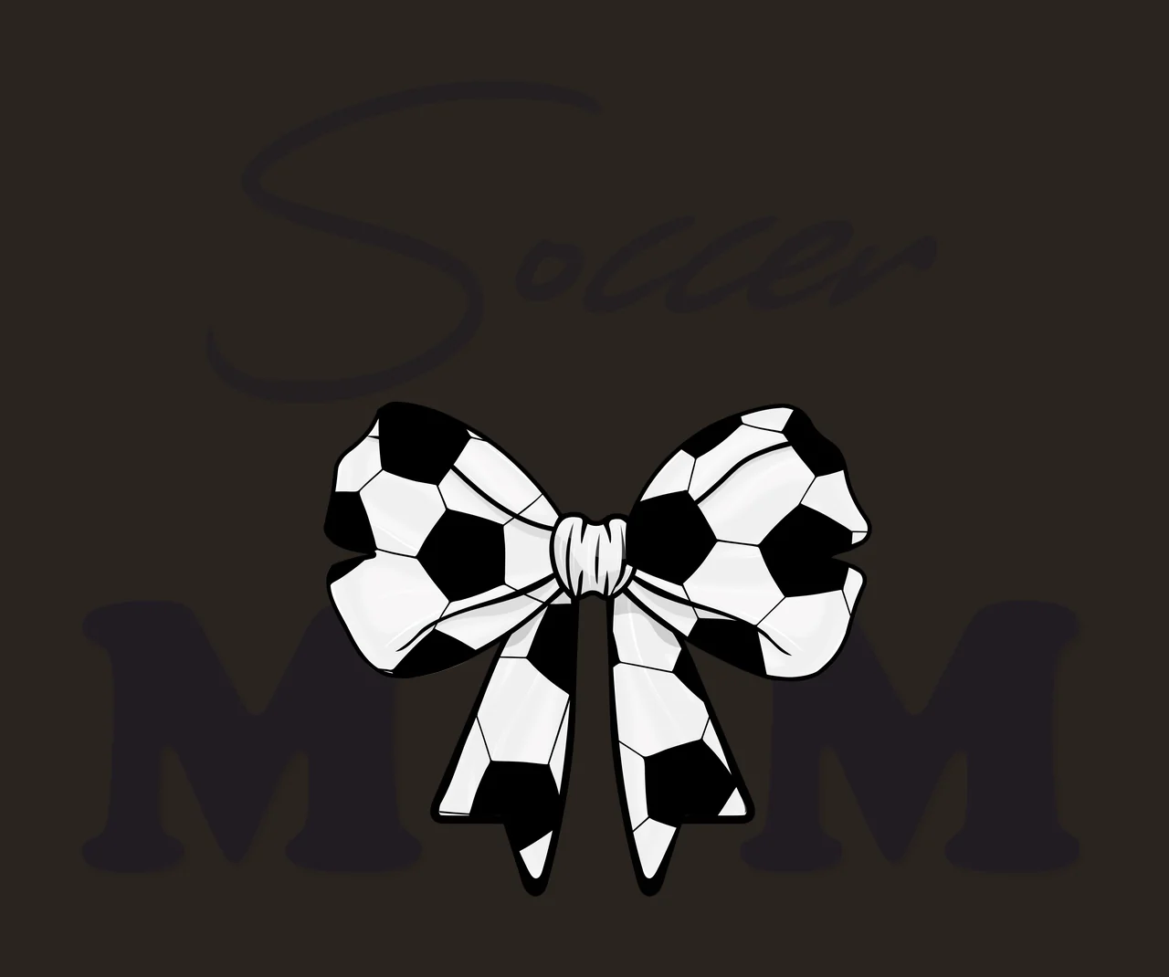 Soccer Mom Graphic With Bow Silhouette decorating black white contrast preview thumbnail