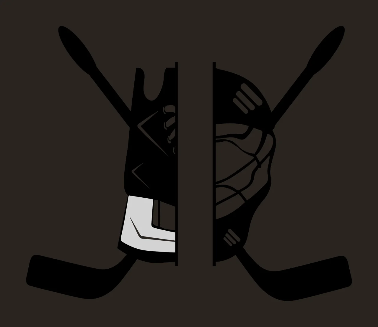 Hockey Gear With Glove And Goalie Mask contrast preview thumbnail