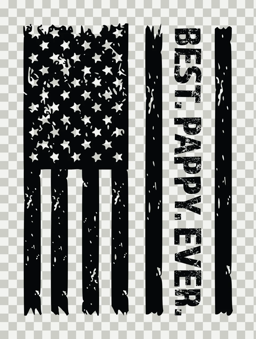Best Pappy Ever Flag Distressed Design vertical stripes stars transparency and detail preview thumbnail