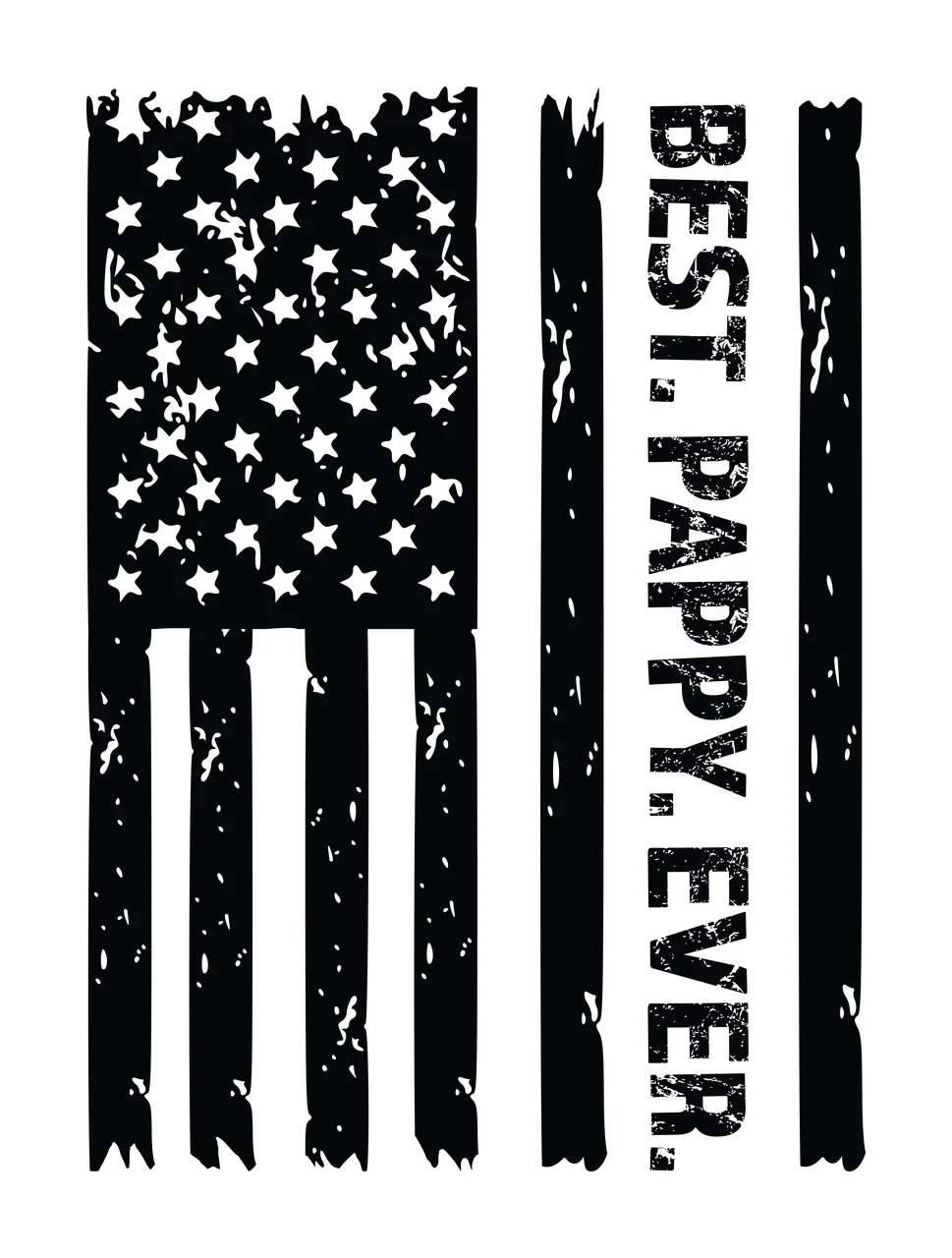 Best Pappy Ever Flag Distressed Design vertical stripes stars