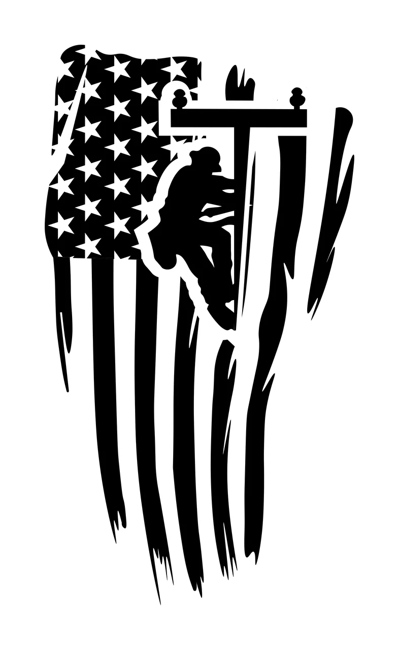Lineman Climbing Utility Pole Flag Graphic silhouette black