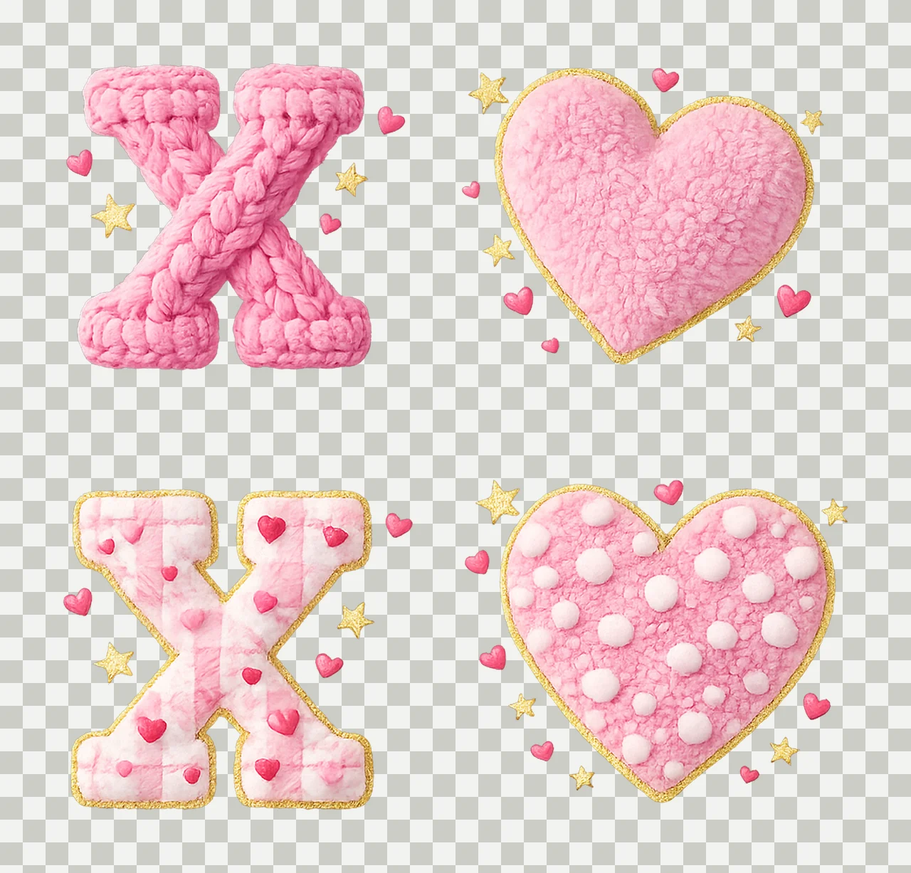 Latch Hook Yarn Crochet Valentine Xoxo Valentine Design transparency and detail preview thumbnail