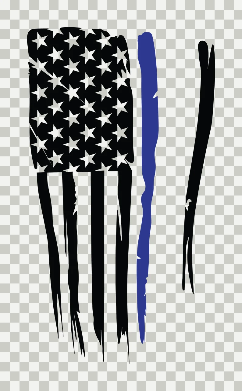 Flag Vertical Pattern With Stars And Long Torn stripes edges transparency and detail preview thumbnail
